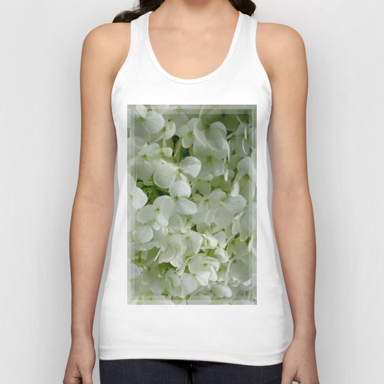 White Hydrangia Blossom Unisex Tank Top