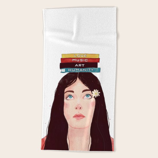 Book girl Beach Towel