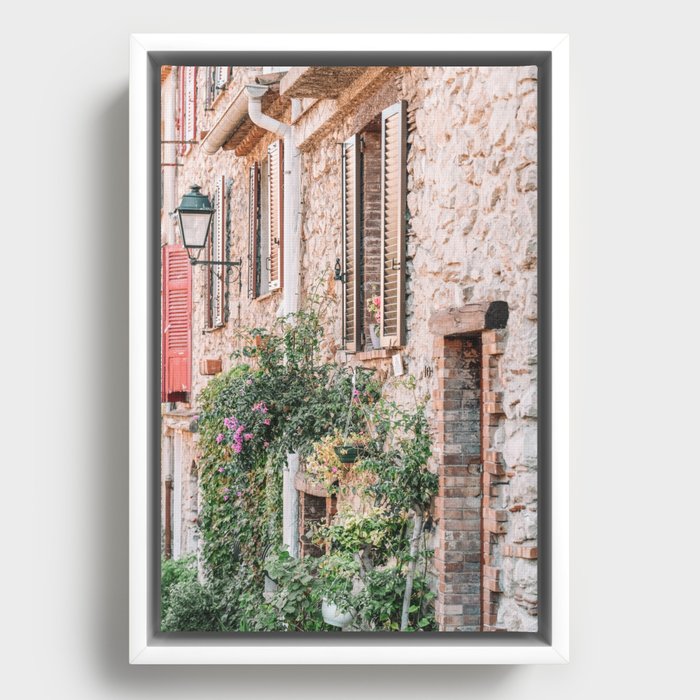 French Riviera Print, Antibes City Old Town Print, France Travel Poster, House Old Architecture, Travel Wall Art Framed Canvas