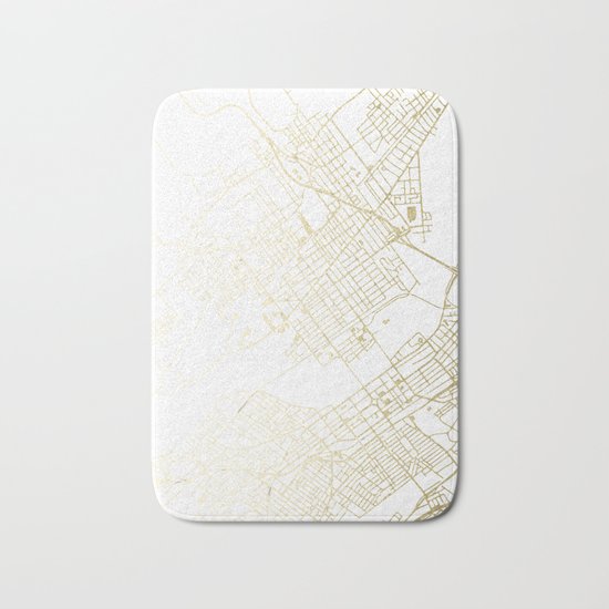 Wilkes-Barre Gold and White Map Bath Mat