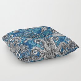 The Kraken (Blue, Square, Alt) Floor Pillow