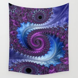 Feathery Flow - Fractal Art Wall Tapestry