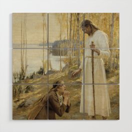 Albert Edelfelt - Christ and Mary Magdalene Wood Wall Art