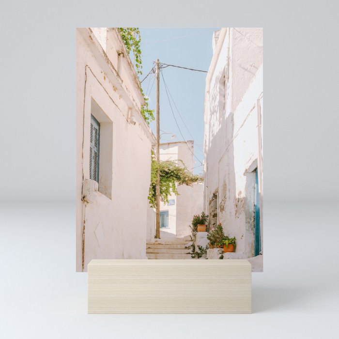 Greek Urban Street Photography - Picturesque and Traditional Village on the Greek Islands Mini Art Print