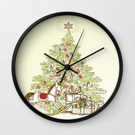 Vintage Christmas Tree Wall Clock