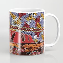 Uluru (Ayers Rock) Authentic Aboriginal Art Coffee Mug | Uluru, Kangaroo, Australia, Aboriginalart, Aboriginal, Painting 