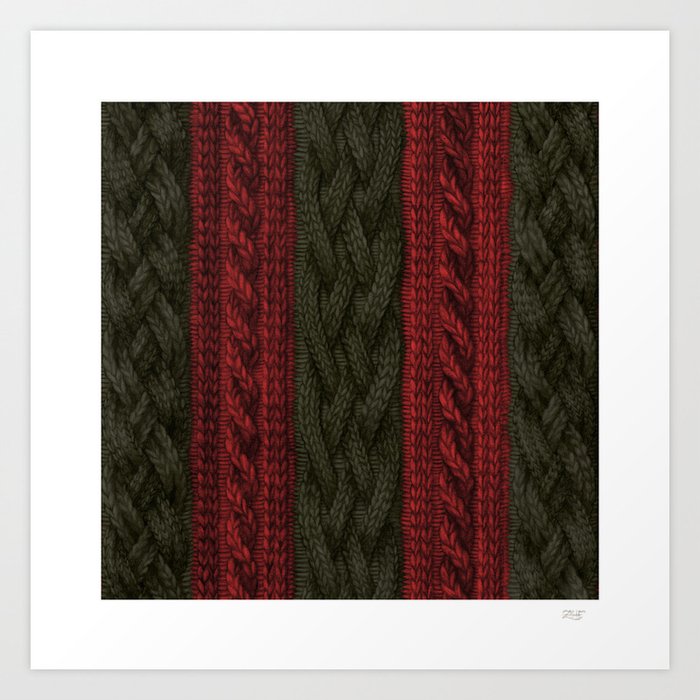 Cable Knit Stripe Art Print