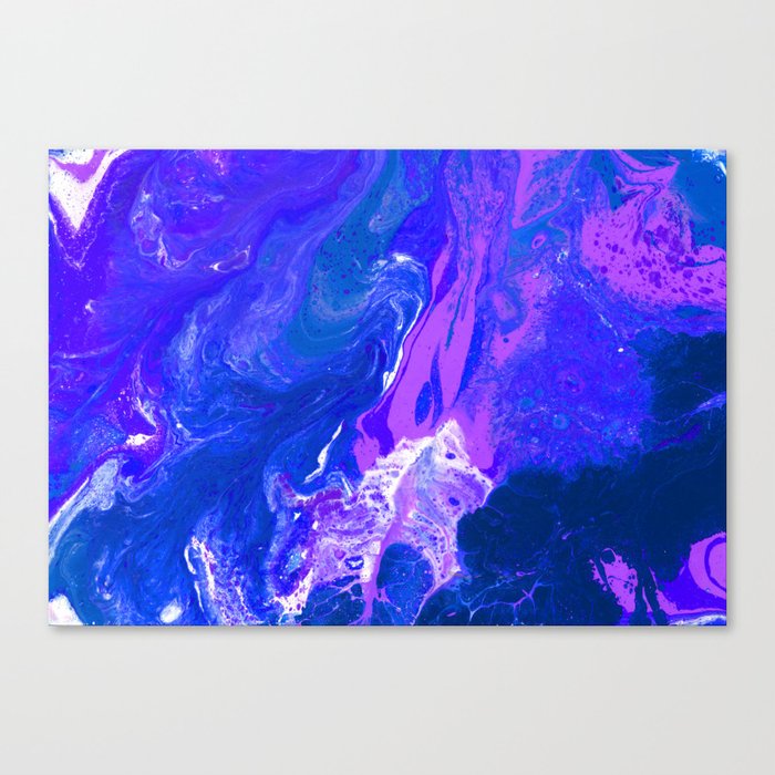Royal Blue Purple Indigo And White Fluid Acrylic