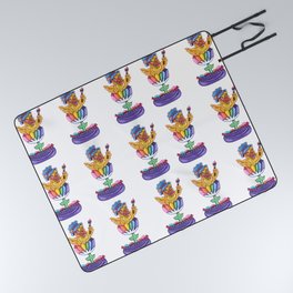 Cute Cheerful Easter Chick Picnic Blanket