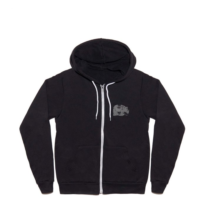 Durer- The rhinoceros. Full Zip Hoodie