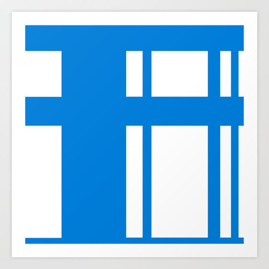 Blue stripes I Art Print