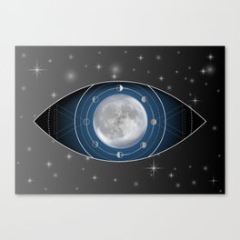 Third eye moon phases esoteric spiritual symbol silver	 Canvas Print