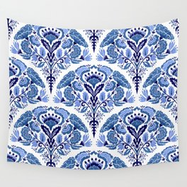 Chinoiserie Damask Porcelain Pattern Wall Tapestry