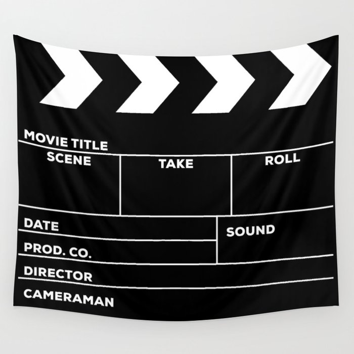 Movies Director Filmmaker Movie Slate Film Slate Clapperboard Black White Wall Tapestry