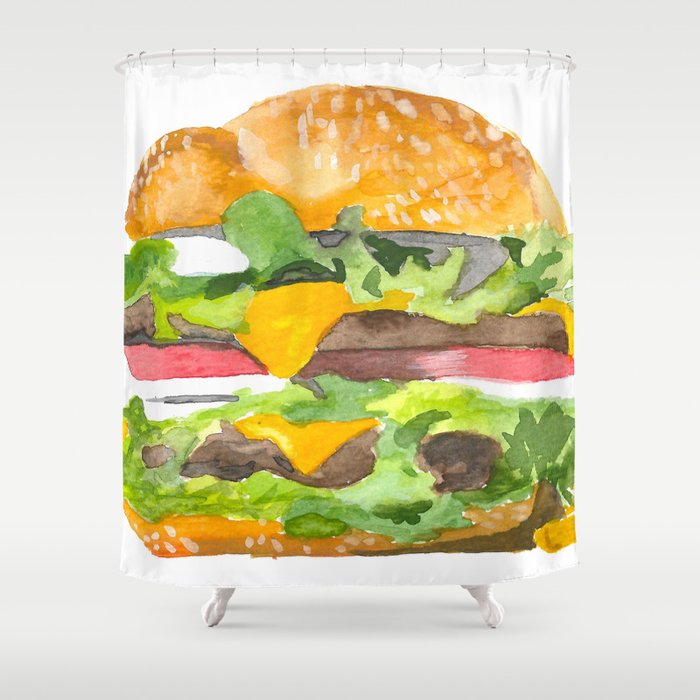 Bulging Burger Shower Curtain