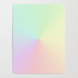 Muted Pastel Rainbow Gradient Aesthetic / Muted Ombre Design Poster