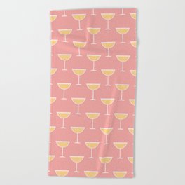Pink Champagne Tower Beach Towel