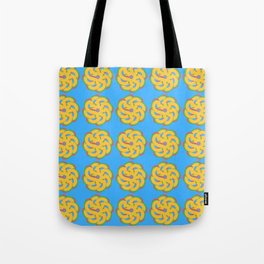 Floral Tile Art Design Pattern in Yellow Tote Bag