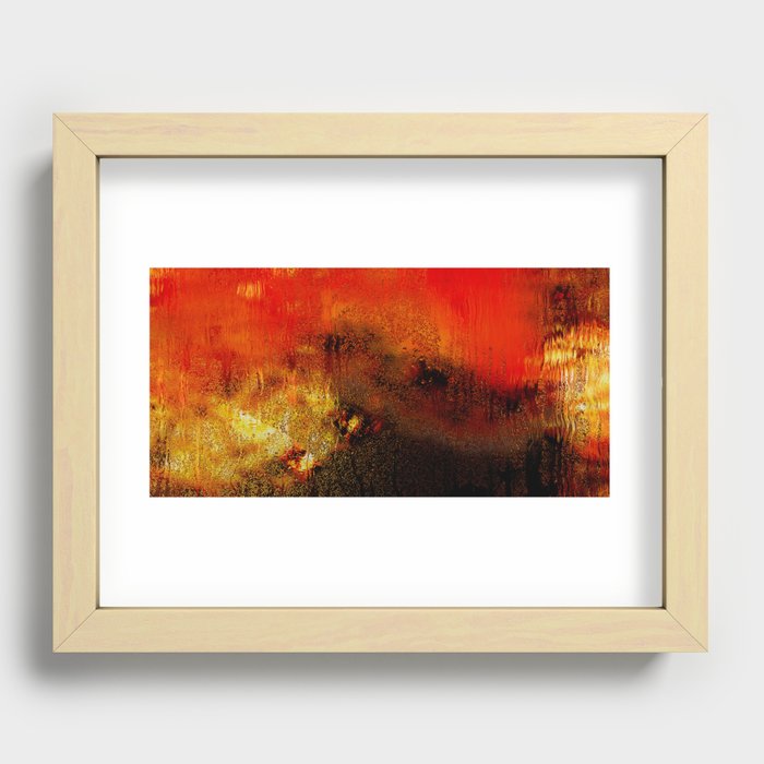 Abstract orange fire red Recessed Framed Print