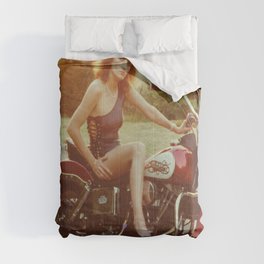 Motorcycle and Pinup Comforter