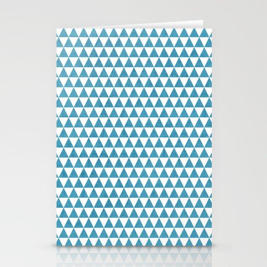 triangles - folk blue and white Stationery Cards