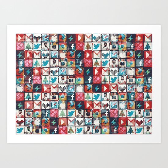 Corrupted pixel loop Art Print