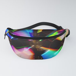 Zoomed CDs Abstract Still Life Rainbow Music Photograph Fanny Pack