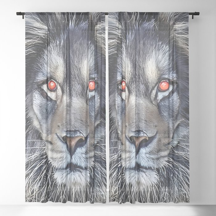Cyberpunk Lion King Sheer Curtain