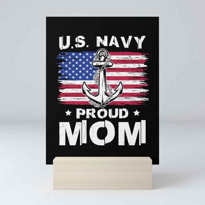 U.S. Navy Proud Mom Patriotic Mini Art Print