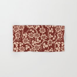 Heritage Floral Pattern  Red and Cipria Hand & Bath Towel