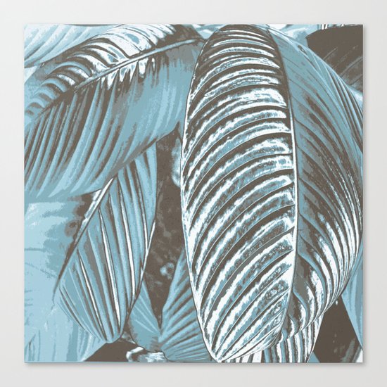 Sea-blue Leaves Canvas Print