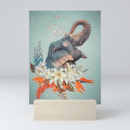 Elephant Flowers Art Mini Art Print