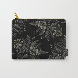 Ferns and Parrot Tulips - Black Carry-All Pouch