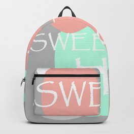 Sweet Sweet Home Backpack | Tiffanyblue, Poeticart, Pastel, Pink, Graphicdesign, Girlycolor, Geometricabstract, Coralcolor, Sweethome, Livingcoral 