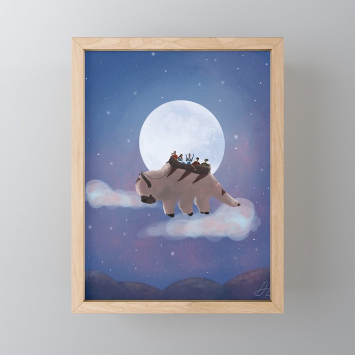 Appa: Under the Moon Framed Mini Art Print