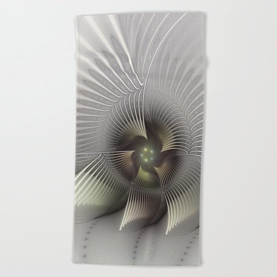 Stand Up, Abstract Fractal Art Beach Towel