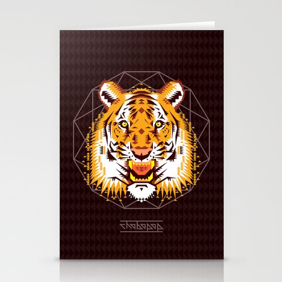 Geometric Tiger Stationery Cards