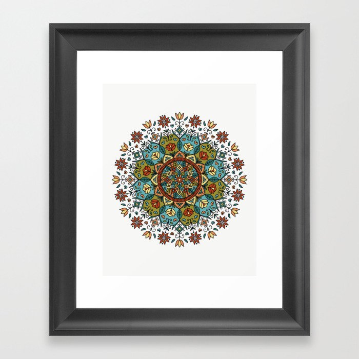 Mandala of creativity and love Framed Art Print