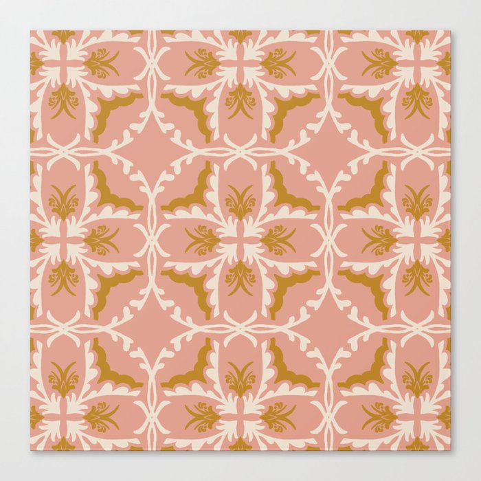 Blush and Gold sandstone tiles Canvas Print