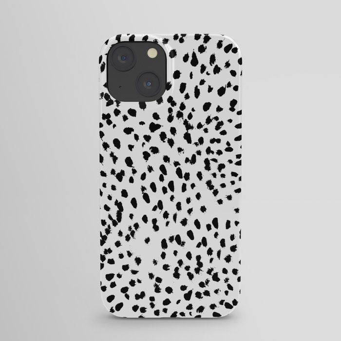Nadia - Black and White, Animal Print, Dalmatian Spot, Spots, Dots, BW iPhone Case