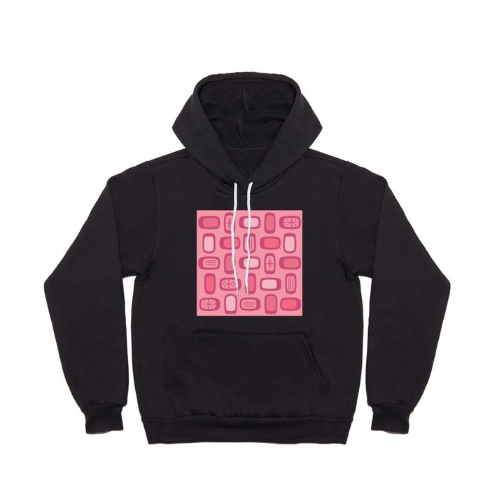 Midcentury MCM Rounded Rectangles Hot Pink Hoody