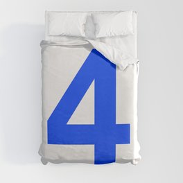 Number 4 (Blue & White) Duvet Cover