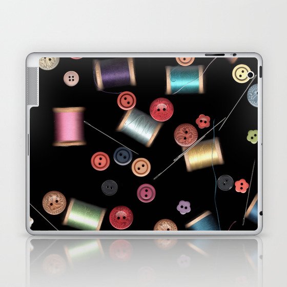 Buttons and Thread Scanography Laptop & iPad Skin