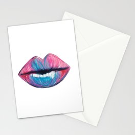 Colorful Art Lips Stationery Cards
