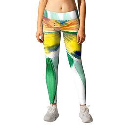 dragonfly, blue, turquoise yellow bright colored dragonfly home decor Leggings