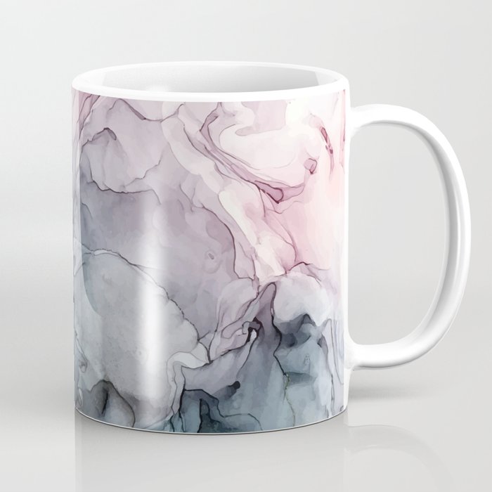 Blush and Payne's Grey Flowing Abstract Painting Coffee Mug
