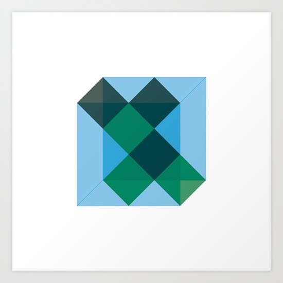#406 Different states of cube – Geometry Daily Art Print