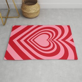 Beating Heart Red and Pink Rug