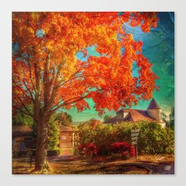 The Orange Tree of Wickham Park Celebrating Fall Foliage in New England Canvas Print