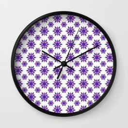 Vintage Style Hint Of Very Peri Floral Pattern #2 Wall Clock